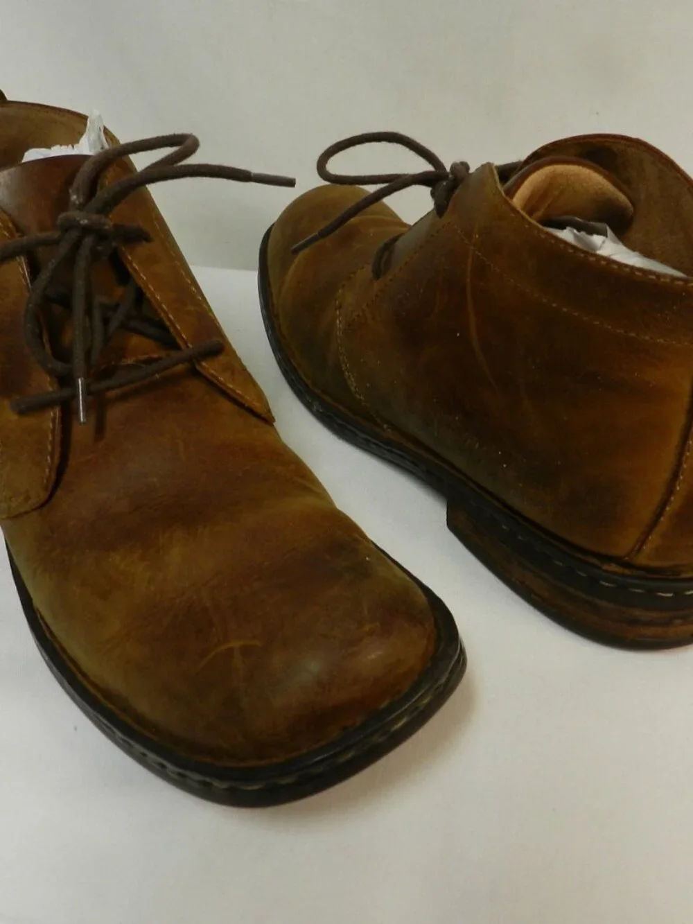 Born Harrison Men Leather ankle Boots Lace Up Chukka Casual brown Size Sz 11.5